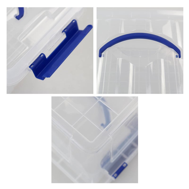 EudokkyNA 6 L Plastic Storage Box, Clear Boxes with Handles Set of 6 - Image 3